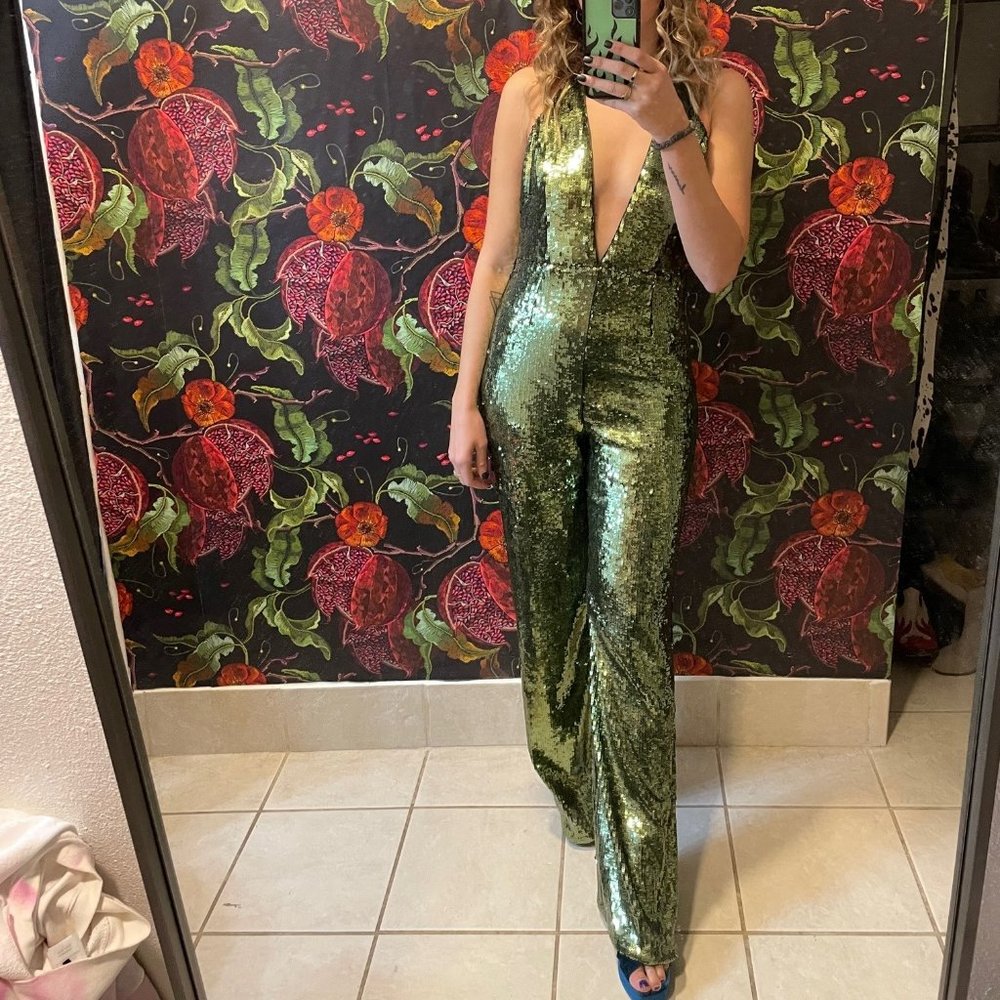 CAMILA COELHO CALLIE SEQUIN JUMPSUIT